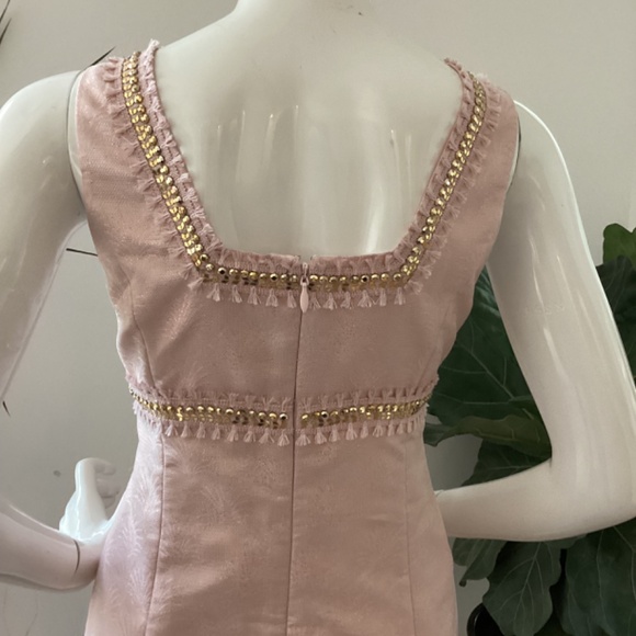 NEW LILLY PULITZER BLUSH PINK BEADS EMBELLISHED SPARKLY DRESS SZ 6 - Picture 10 of 16